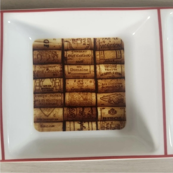 New Porcelain SNACK-TRAY Wine Cork Design - Picture 2 of 7
